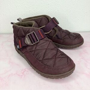 NWT Chaco ramble‎ puff shoes quilted plum ankle boots outdoor slippers 3 big kid